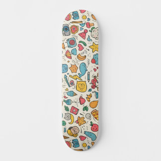 Ilustración Doodle Kawaii Ecléctica con Gatos Persoonlijk Skateboard