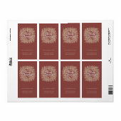 ilustración hojas abeto corona de Navidad rojo Etiket (Full Sheet)