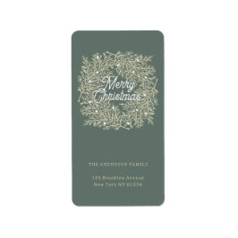 ilustración hojas abeto corona de Navidad verde Etiket