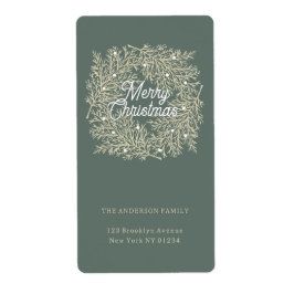 ilustración hojas abeto corona de Navidad verde Etiket