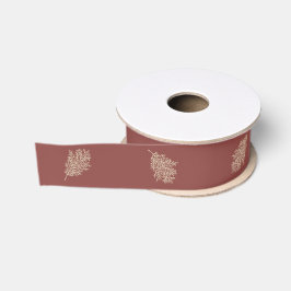ilustración hojas abeto de Navidad rojo elegante Grosgrain Lint