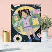 Ilustración Infantil: Niña en Universo Acryl Bord (Huwelijk)