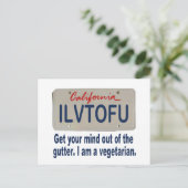 ILVTOFU California License Bord Briefkaart (Staand voorkant)
