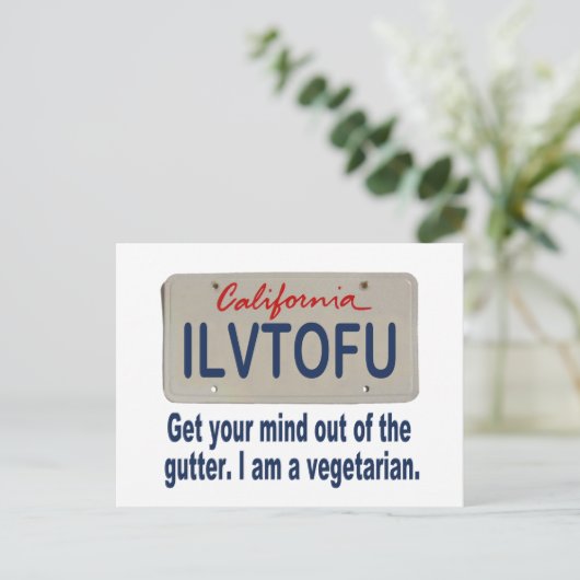 ILVTOFU California License Bord Briefkaart (Staand voorkant)