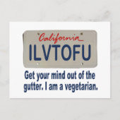 ILVTOFU California License Bord Briefkaart (Voorkant)