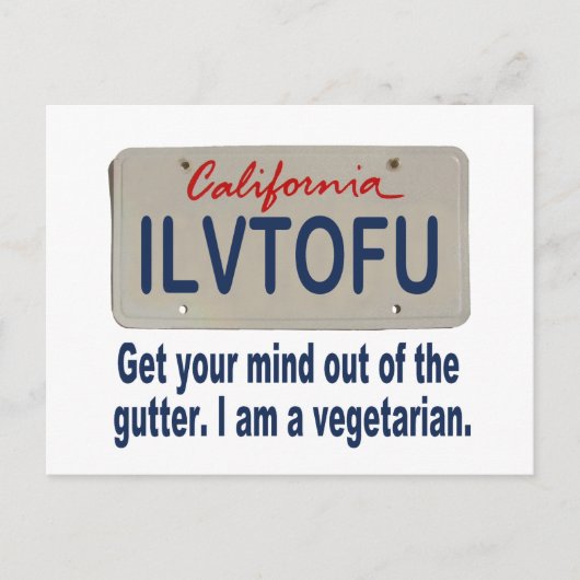 ILVTOFU California License Bord Briefkaart (Voorkant)