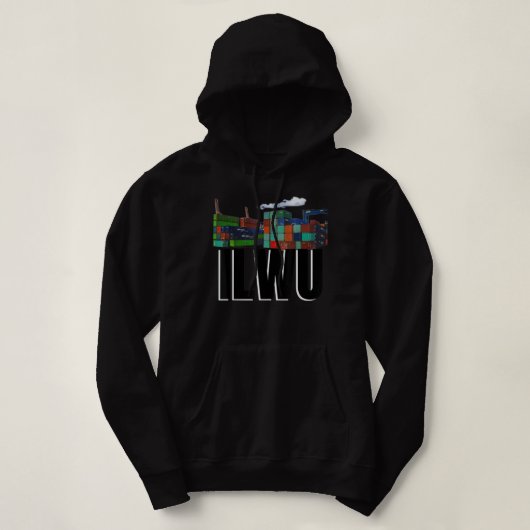 ILWU Container Yard Cloudy Longshore  Hoodie (Design voorkant)