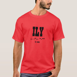 ILY Afkorting, Morsecode, Latijn, Typografie T-shirt