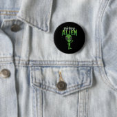 ILY Alien ASL Hand Gesture Deaf Hearing Verlies Aw Ronde Button 5,7 Cm (In situ)
