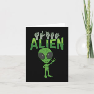 ILY Alien ASL Handgebaar Doof Gehoorverlies Bewust Kaart