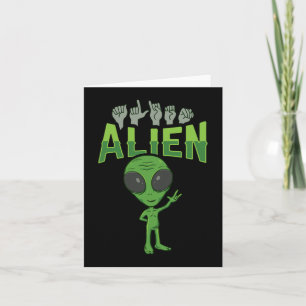ILY Alien ASL Handgebaar Dove Gehoorverlies Bewust Kaart