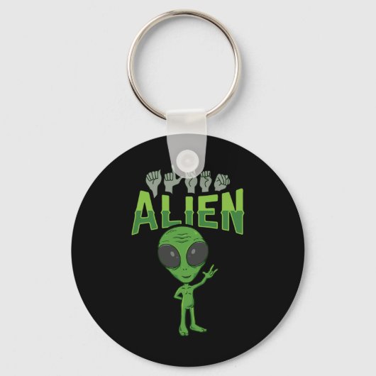 Ily Alien Asl Handgebaar Dove Gehoorverlies Bewust Sleutelhanger (Voorkant)