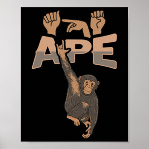 Ily Ape Asl Handgebaar Dove Gehoorverlies Bewustwo Poster