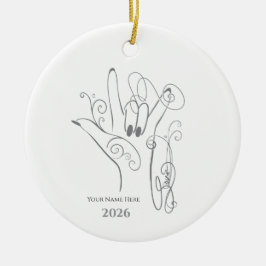 ILY ASL-handvormornament - personaliseerbaar Keramisch Ornament