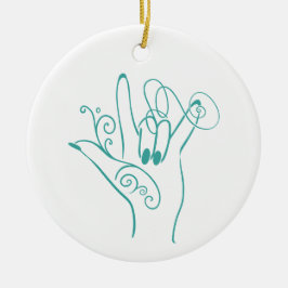 ILY ASL-handvormsierad - personaliseer Keramisch Ornament