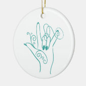 ILY ASL-handvormsierad - personaliseer Keramisch Ornament (Links)