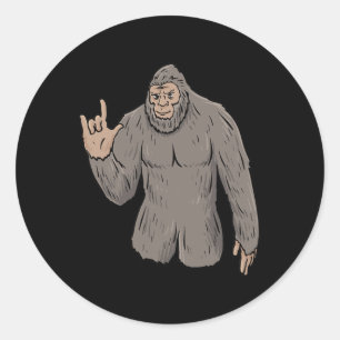 ILY BIG Foot ASL Handgebaar Doof Gehoorverlies Aw Ronde Sticker
