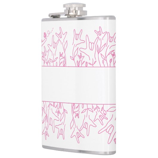 ILY Bloom - Custom Name ASL Design Heupfles (Links)