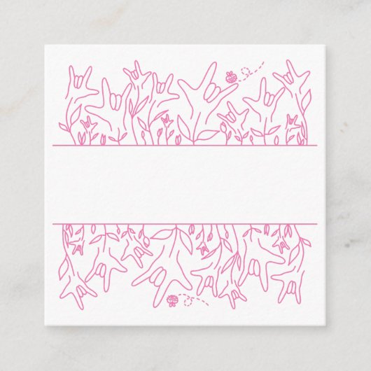 ILY Bloom - Custom Name ASL Design Informatiekaartje (Voorkant)
