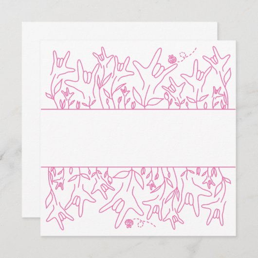 ILY Bloom - Custom Name ASL Design Kaart (Voorkant / Achterkant)