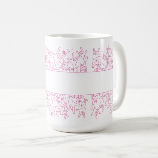 ILY Bloom - Custom Name ASL Design Koffiemok (Voorkant rechts)