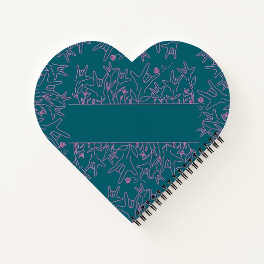 ILY Bloom - Custom Name ASL Design Notitieboek (Achterkant)