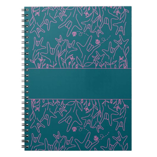 ILY Bloom - Custom Name ASL Design Notitieboek (Voorkant)