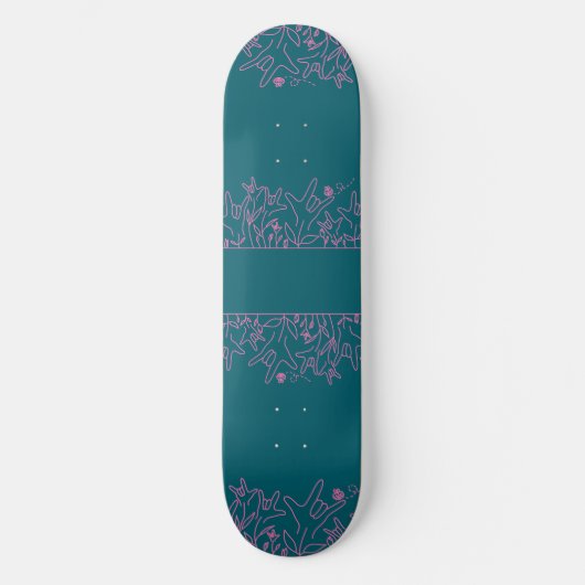 ILY Bloom - Custom Name ASL Design Persoonlijk Skateboard (Voorkant)