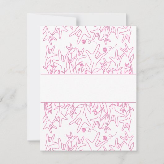 ILY Bloom - Custom Name ASL Design RSVP Kaartje (Voorkant)