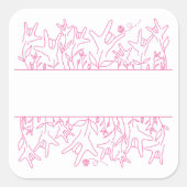 ILY Bloom - Custom Name ASL Design Vierkante Sticker (Voorkant)