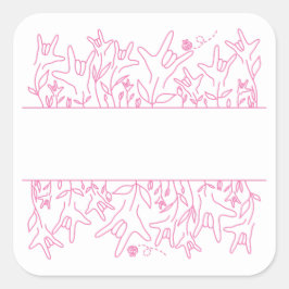 ILY Bloom - Custom Name ASL Design Vierkante Sticker