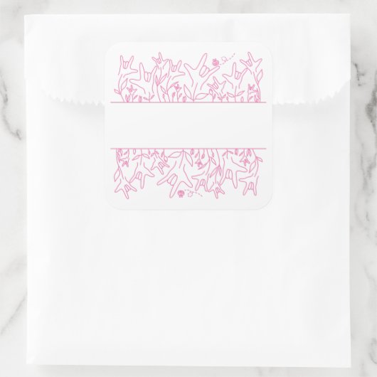 ILY Bloom - Custom Name ASL Design Vierkante Sticker (Tas)