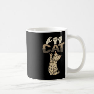 ILY Cat ASL Handgebaar Doof Gehoorverlies Bewustzi Koffiemok