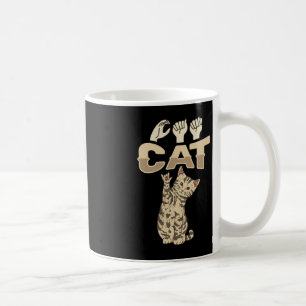 ILY Cat ASL Handgebaar Doof Gehoorverlies Bewustzi Koffiemok