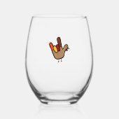 ILY Gebarentaal Hand Turkije Thanksgiving Vakantie Wijnglas Zonder Voet (Voorkant)