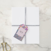 ILY Grijs en Zacht Roze Confetti Cadeaubijslage Cadeaulabel (Met Touw)