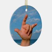 ILY hand onder regenbooggebarentaal Keramisch Ornament (Rechts)