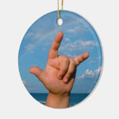 ILY hand onder regenbooggebarentaal Keramisch Ornament (Links)