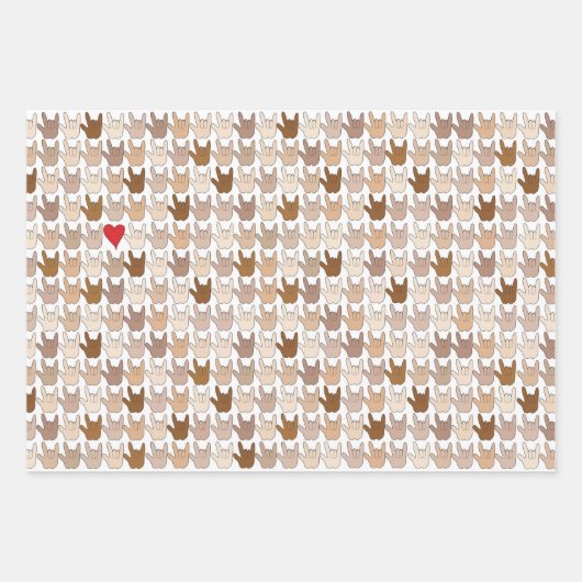 ILY Hands Color Wrapping Paper Sheets (Voorkant 3)