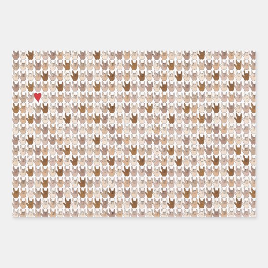 ILY Hands Color Wrapping Paper Sheets (Voorkant 2)