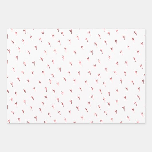 ILY Hands Red Sketchy Inpakpapier Vel (Voorkant 3)