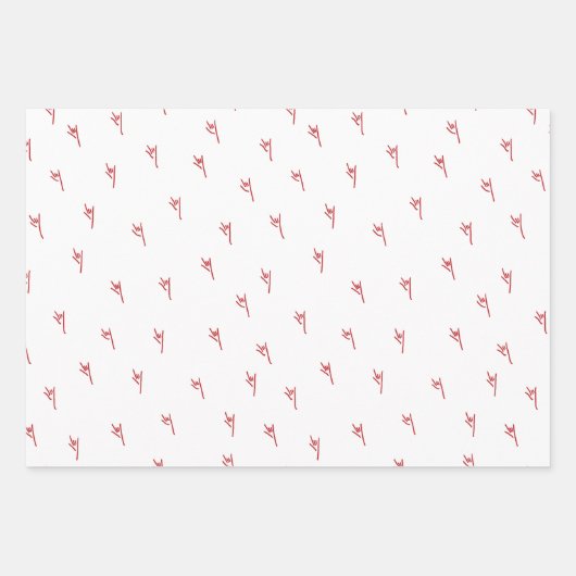 ILY Hands Red Sketchy Inpakpapier Vel (Voorkant)