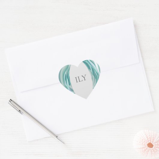  "ILY" Hart Sticker - Elegant Mint Gr (Envelop)