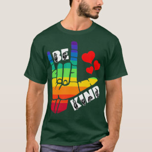 ILY I love you be Sind Rainbow LGBT ASL American S T-shirt