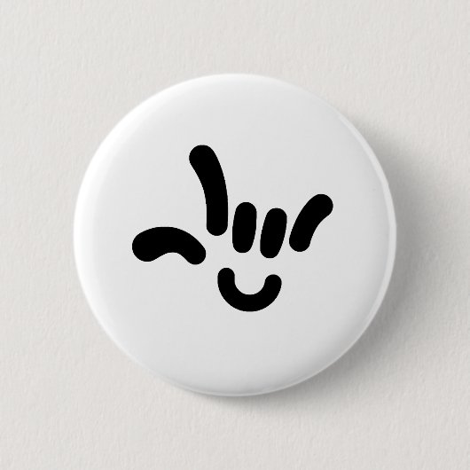 ILY (IK HOOR VAN JE) in ASL Ronde Button 5,7 Cm (Voorkant)