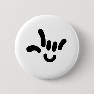 ILY (IK HOOR VAN JE) in ASL Ronde Button 5,7 Cm