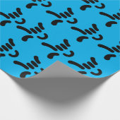 ILY (Ik hou van je) ASL - Gift Wrapping Blue Cadeaupapier (Hoek)