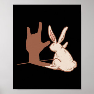 Ily Konijn Asl Hand Gebaar Dove Gehoorverlies Bewu Poster