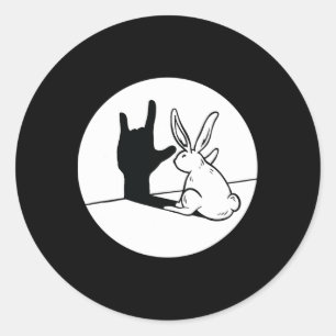 Ily Konijn Asl Hand Gebaar Dove Gehoorverlies Bewu Ronde Sticker