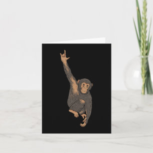 ILY Monkey ASL Hand Gebaar Dove Gehoorverlies Bewu Kaart